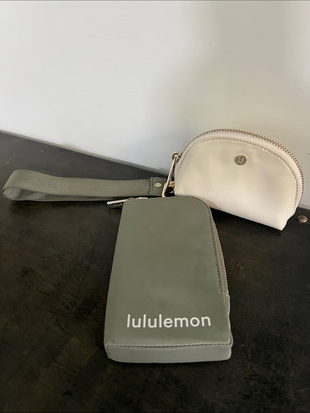 lululemon athletica Olive Green Dual Pouch Wristlet Wallet